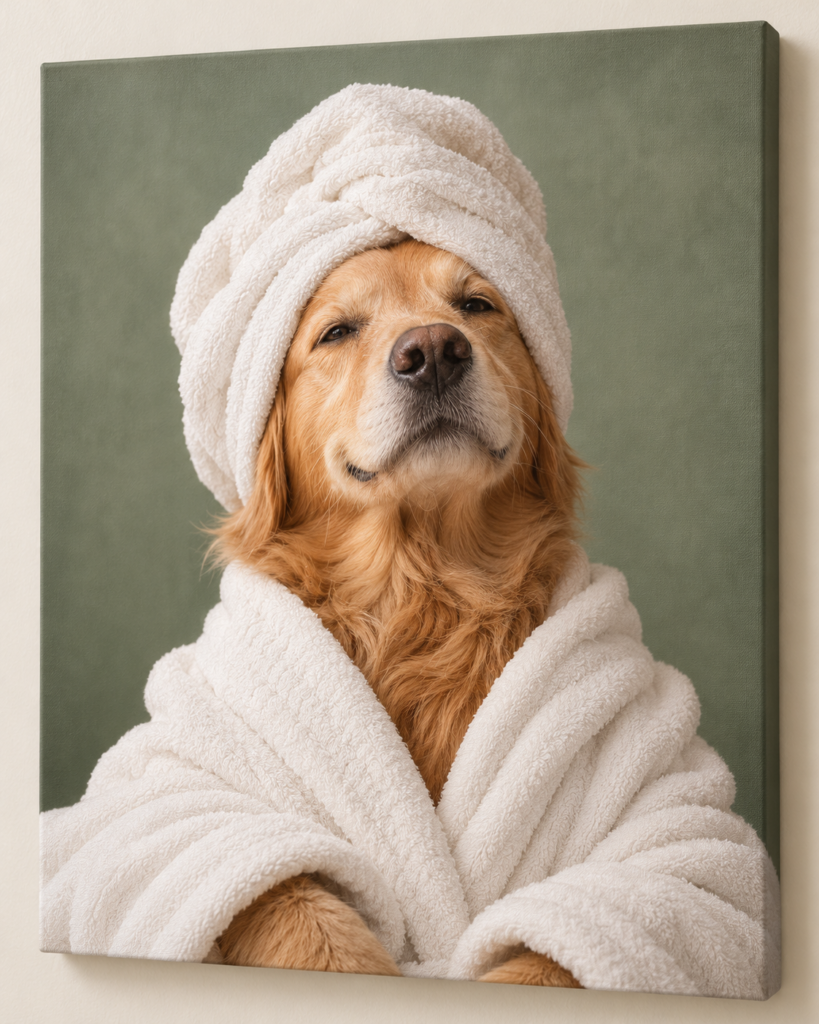 Do Not Disturb: humorous animal artwork on a frameless canvas